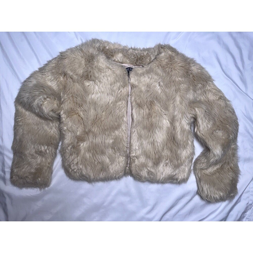 Fashion Nova Womens Beige Cropped Bad Habits Jacket Size S